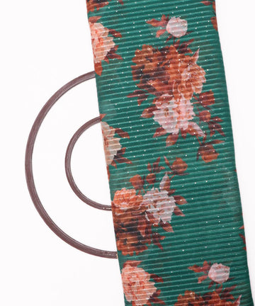 Rama Green Colour Digital Print Georgette Sequin Embroidery Fabric